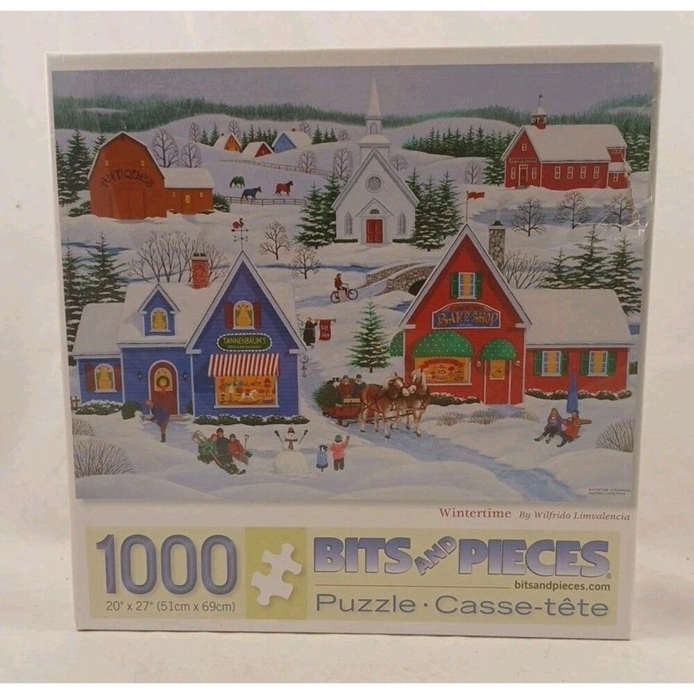 Bits and Pieces 1000 Piece Jigsaw Puzzle-"WINTERTIME"-Christmas-NEW/SEALED!